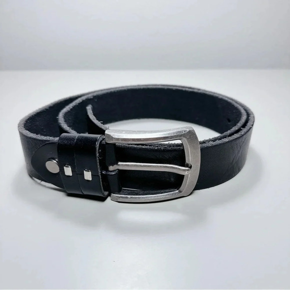 Belter Belt Basic Buckle Black Leather Belt - Picture 1 of 10